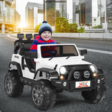 Red 2-Seater Ride on Car Truck with Remote Control, LED Lights, Storage, and USB Port for Kids