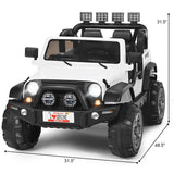 Red 2-Seater Ride on Car Truck with Remote Control, LED Lights, Storage, and USB Port for Kids