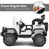 Red 2-Seater Ride on Car Truck with Remote Control, LED Lights, Storage, and USB Port for Kids