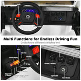 Red 2-Seater Ride on Car Truck with Remote Control, LED Lights, Storage, and USB Port for Kids