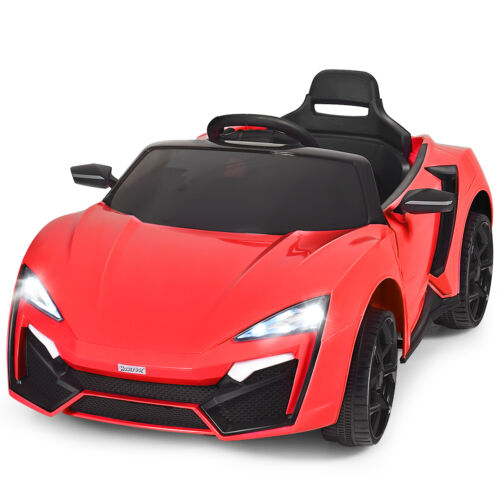 Red 2.4G RC Electric Ride-On Car for Kids with Light, Music, and Openable Doors