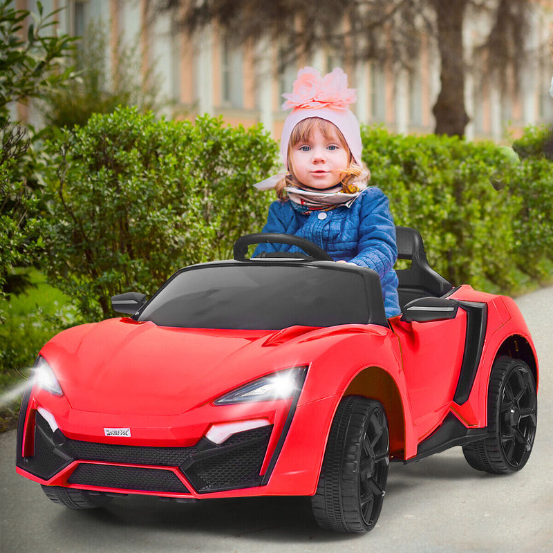 Red 2.4G RC Electric Ride-On Car for Kids with MP3, Lights, and Openable Doors