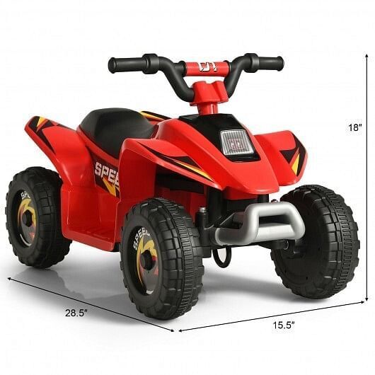 Red 6V Electric ATV Ride-On Toy for Kids with 4 Wheels