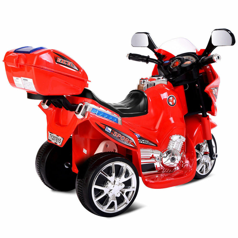Red 6V Electric Ride-On Motorcycle for Kids - Babyjoy 3 Wheel Battery-Powered Toy