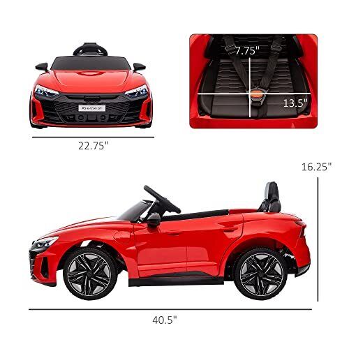 Red Audi 12V Ride On Car with Remote Control for Boys Ages 3-5
