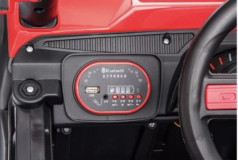 Red UTV Ride On Car for Kids with Remote Control and Sound Effects