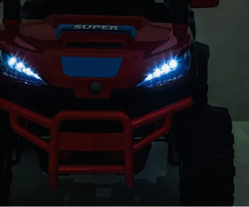 Red UTV Ride On Car for Kids with Remote Control and Sound Effects