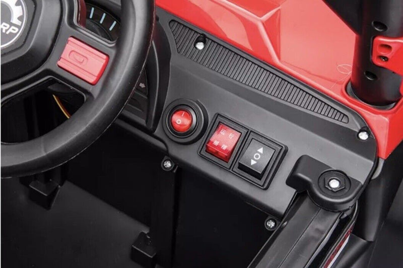 Electric White UTV Ride On Car for Kids with Remote Control and Sound Effects