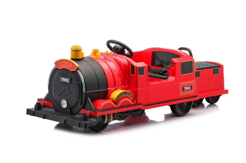 Kids Ride-On Train for Backyard Fun – Battery Powered W/Magic Cars® Remote Control, Real Steam Stack, MP3 & Working Caboose (Ages 1–10)