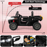Remote Control Dump Truck with LED Headlights and Rear View Mirrors - 12V Ride-On Toy