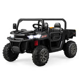 Remote Control Dump Truck with LED Headlights and Rear View Mirrors - 12V Ride-On Toy