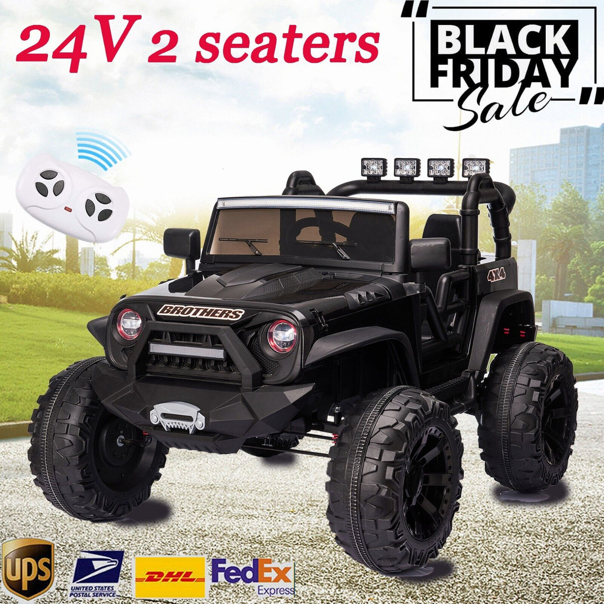 400W Electric Kids Jeep Truck Toy with Remote Control - Perfect Christmas Gift!