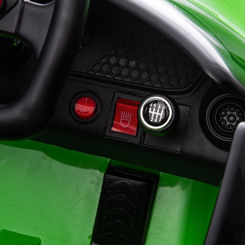 Remote Control Electric Ride-On Car with MP3 Player and LED Lights - Green