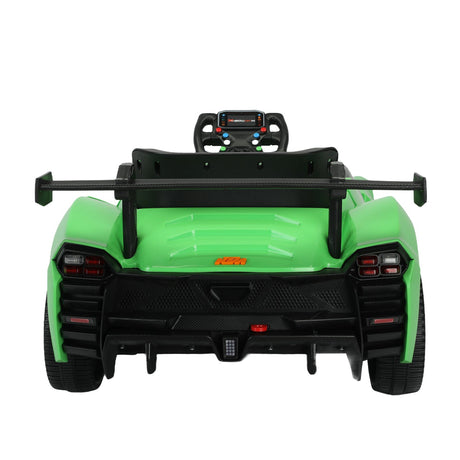 Remote Control Electric Ride-On Car with MP3 Player and LED Lights - Green