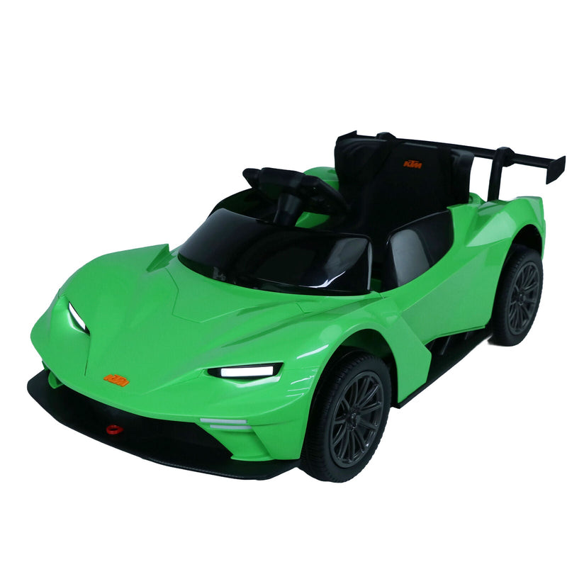 Remote Control Electric Ride-On Car with MP3 Player and LED Lights - Green