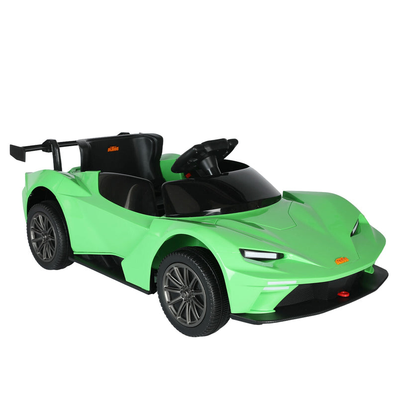 Remote Control Electric Ride-On Car with MP3 Player and LED Lights - Green