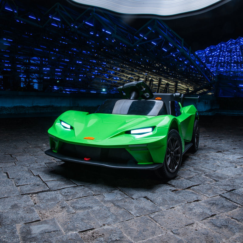 Remote Control Electric Ride-On Car with MP3 Player and LED Lights - Green