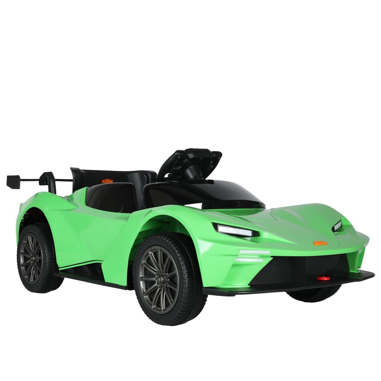 Remote Control Electric Ride-On Car with MP3 Player and LED Lights - Green