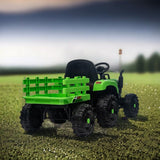 Remote Control Electric Tractor Trailer Ride-On Toy for Kids - 12V Battery Powered