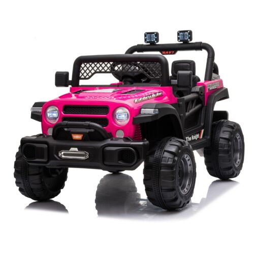Remote Control Off-Road Truck Toy with LED Lights and Dual Drive - 12V Battery Powered