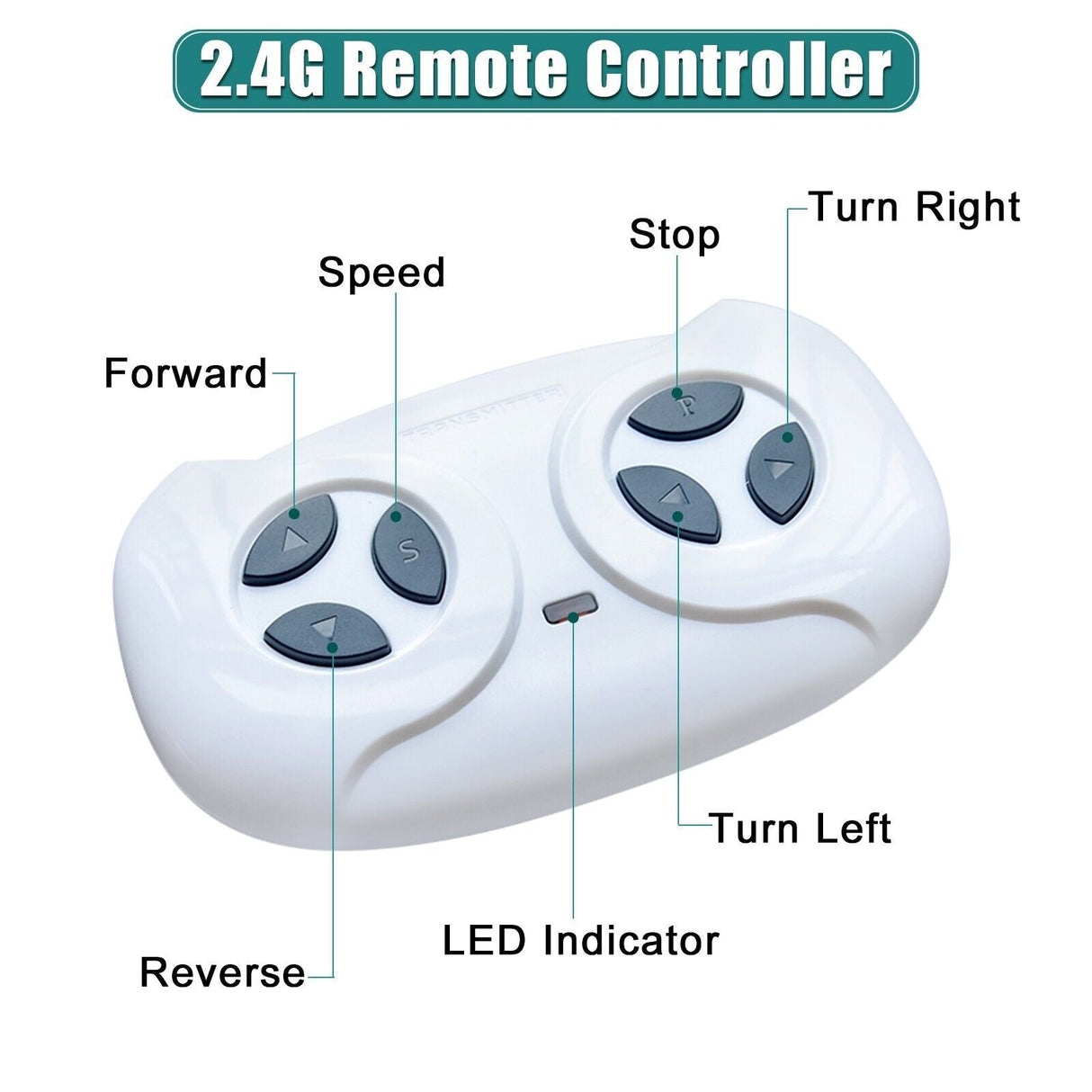 Remote Control Off-Road Truck Toy with LED Lights and Dual Drive - 12V Battery Powered