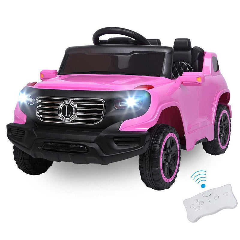 Remote Control Pink Ride On Car Truck for Girls with 3 Speeds and Light Features