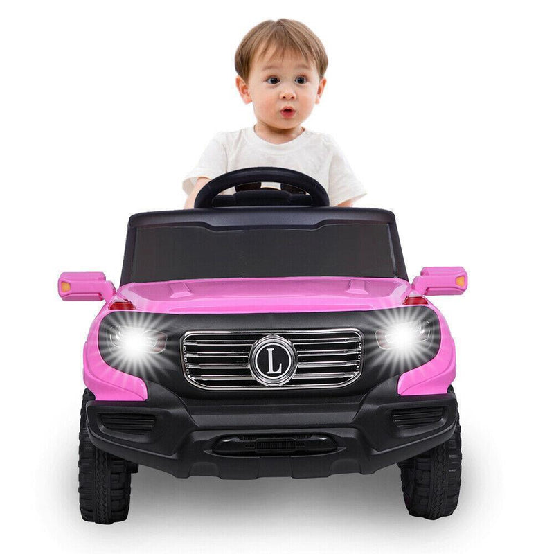 Remote Control Pink Ride On Car Truck for Girls with 3 Speeds and Light Features