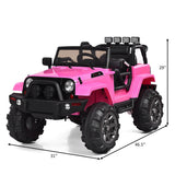 Remote Control Pink Ride-On Truck with Music and LED Lights for Kids - Perfect Christmas Gift