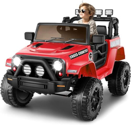 Remote Control Ride-On Car Truck for Kids with Lights, 3 Speeds, USB and MP3 Compatibility