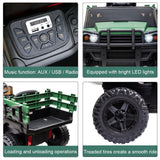 Remote Control Ride-On Tractor with Detachable Trailer for Kids