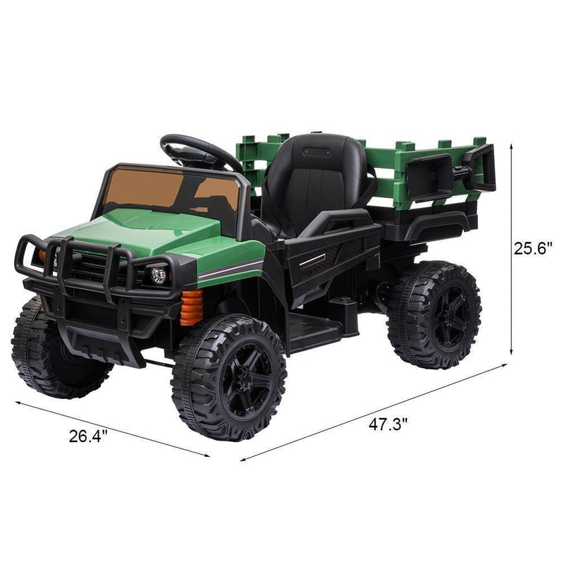 Remote Control Ride-On Tractor with Detachable Trailer for Kids