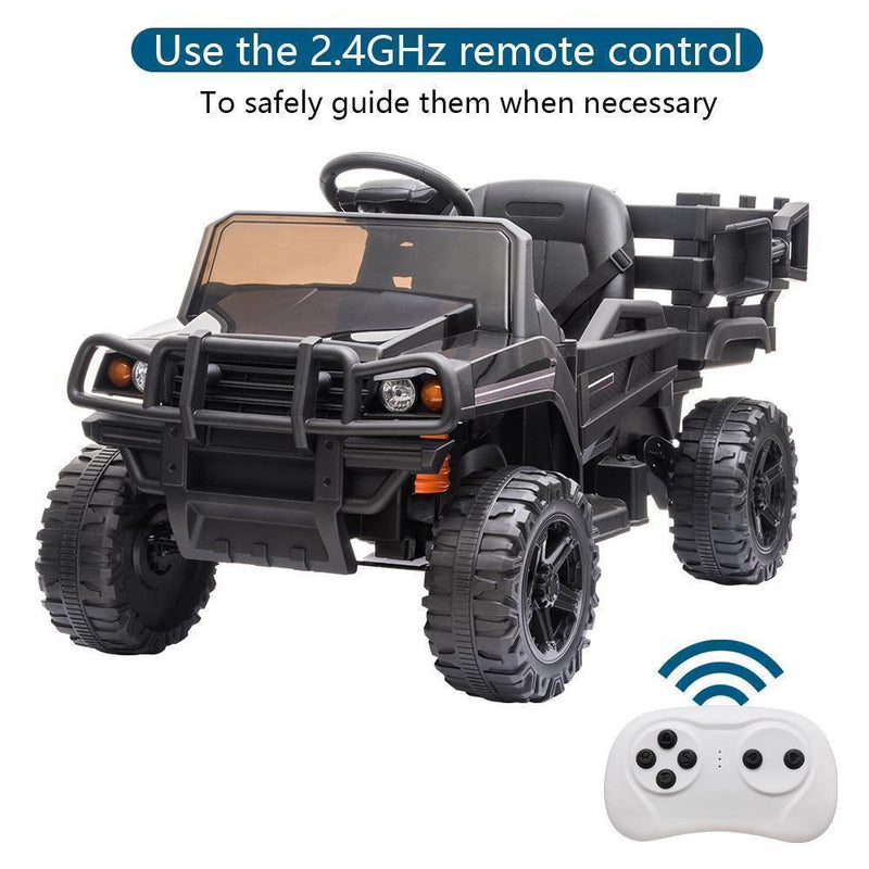 Remote Control Ride-On Tractor with Detachable Trailer for Kids