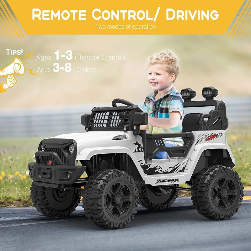 Remote Control Ride-On Truck with LED Lights and Bluetooth - Perfect Xmas Gift for Kids