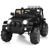 Remote Control Ride-On Truck with LED Lights - Black - Perfect for Christmas!