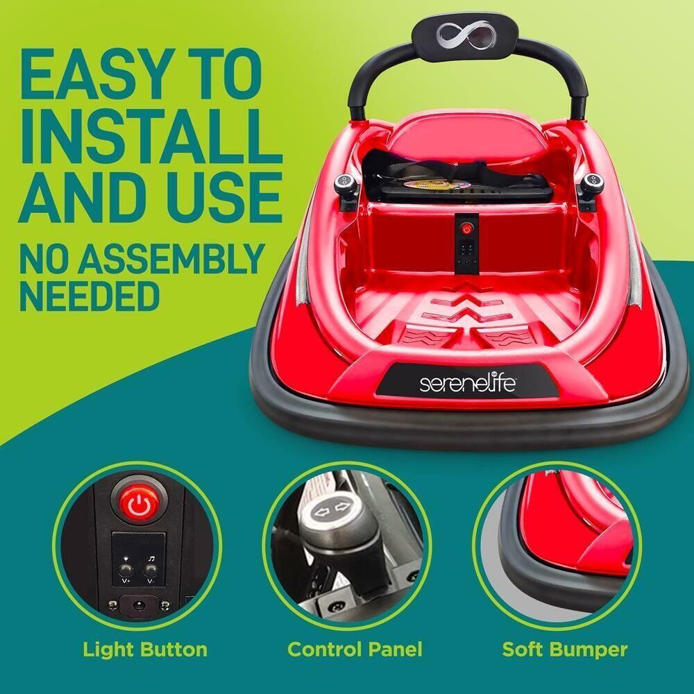 Remote Controlled Red Bumper Car for Kids by Serenelife