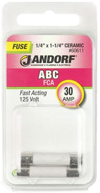 Jandorf Fast Acting 125 Volt 30 Amp Fuse #60611 Jandorf