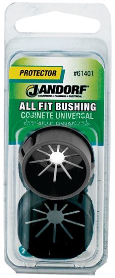 Jandorf Conduit Bushing, 13/16 in Dia Cable, Nylon, Black, 1-3/32 in Dia Panel Hole, 0.453 in Thick Panel 2pk #61401 Jandorf