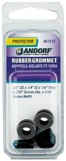 Jandorf 61515 Grommet, Rubber, Black, 1/4 in Thick Panel Jandorf