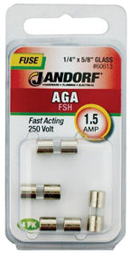 Jandorf Fast Acting 250 Volt 1.5 Amp Fuse #60613 Jandorf