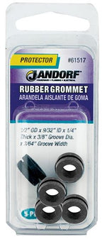 Jandorf 61517 Grommet, Rubber, Black, 1/4 in Thick Panel Jandorf