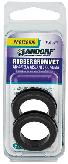 Jandorf 61504 Grommet, Rubber, Black, 5/16 in Thick Panel Jandorf