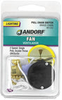 Jandorf Pull Chain Switch, 1-Pole, 125 V, 3 A, Brass #61202 Jandorf