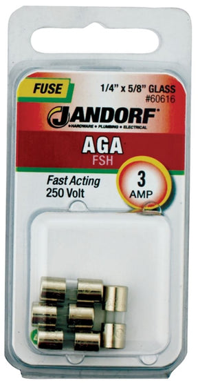 Jandorf Fast Acting 250 Volt 3 Amp Fuse #60616 Jandorf