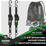 1" x 10' Retractable Ratchet Straps