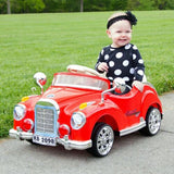 Retro Ride-On Classic Car for Kids 2-4 Years with Remote Control