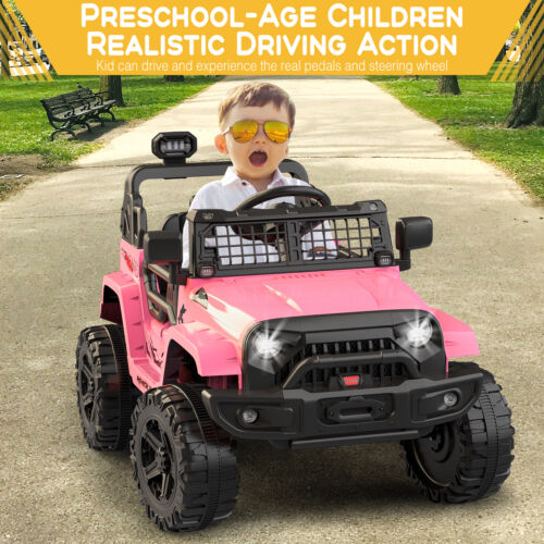 Rev Up the Fun: 12V Electric Truck for Kids with LED Lights and Spring Suspension