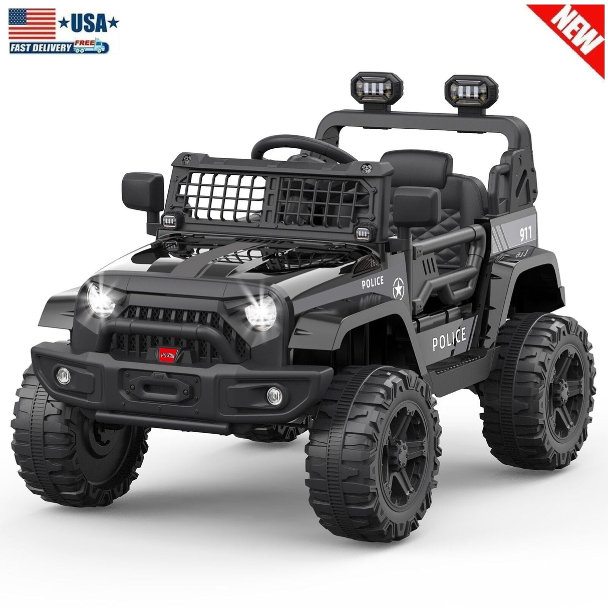 Rev Up the Fun: 12V Electric Truck for Kids with LED Lights and Spring Suspension