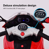 Rev up the Fun with Our 12V Kids Ride-On Motorcycle: Featuring Lights, LED Screen, and Music in Vibrant Red!