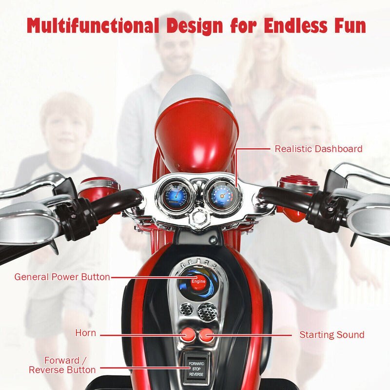 Rev Up the Fun with Our 6V Kids Chopper Motorcycle Trike in Red!