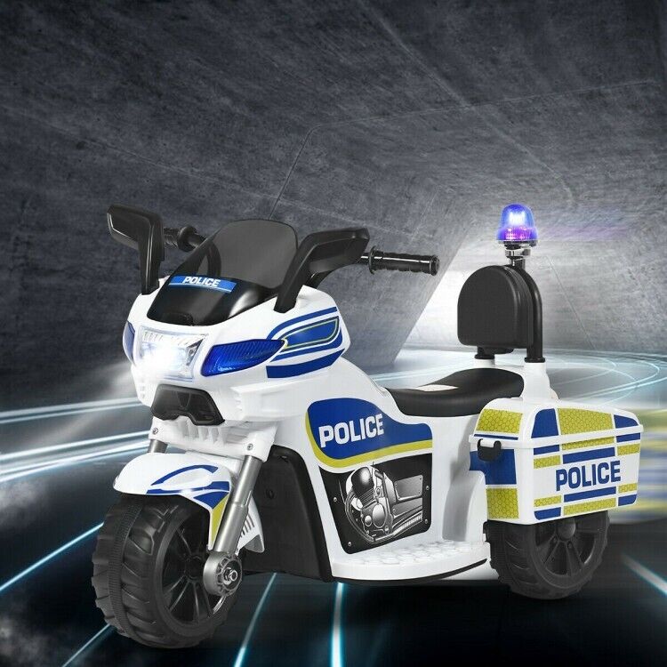 Police Motorcycle Trike for Kids with Flashing Siren - 3-Wheel Ride-On Toy for Children